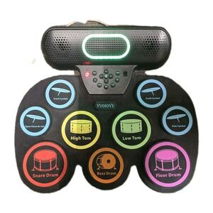 YUOIOYU Electronic Drum Set‎ 9 Pad Portable MIDI Roll-Up Kit GUC 🎶